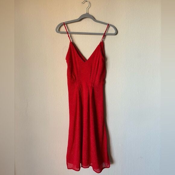House of Harlow 1960 x Revolve Swiss Dot Ines Midi Red Dress Tank Size XS - Picture 6 of 11